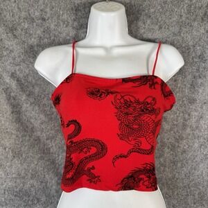 Y2K Dragon Camisole Crop Tank Top Small Backless Baby Sleaze Bratcore Whimsigoth
